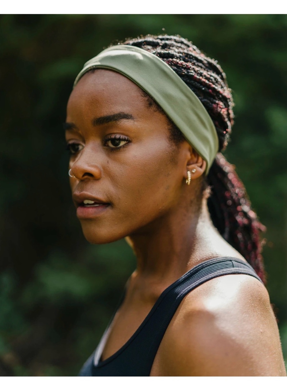 ZYIA Active Wide Fitness Headband Olive Green - Picture 2 of 6